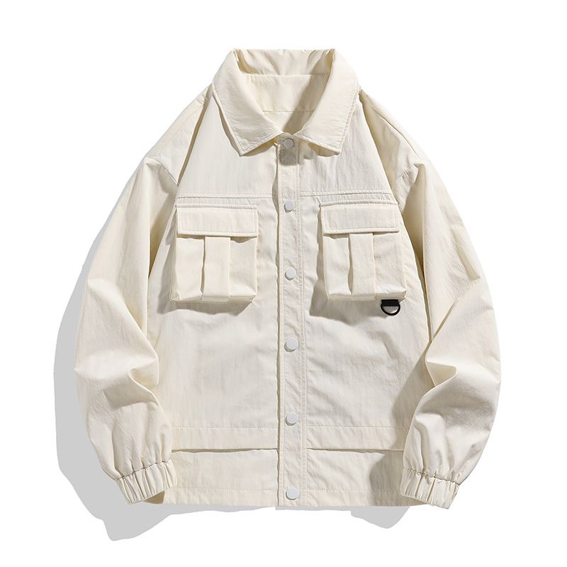 Crepe Custom Label Zip up Jacket with Stand up Collar Men Sports Jacket Waterproof Jacket Fashionable W/R Nylon Unisex Coats