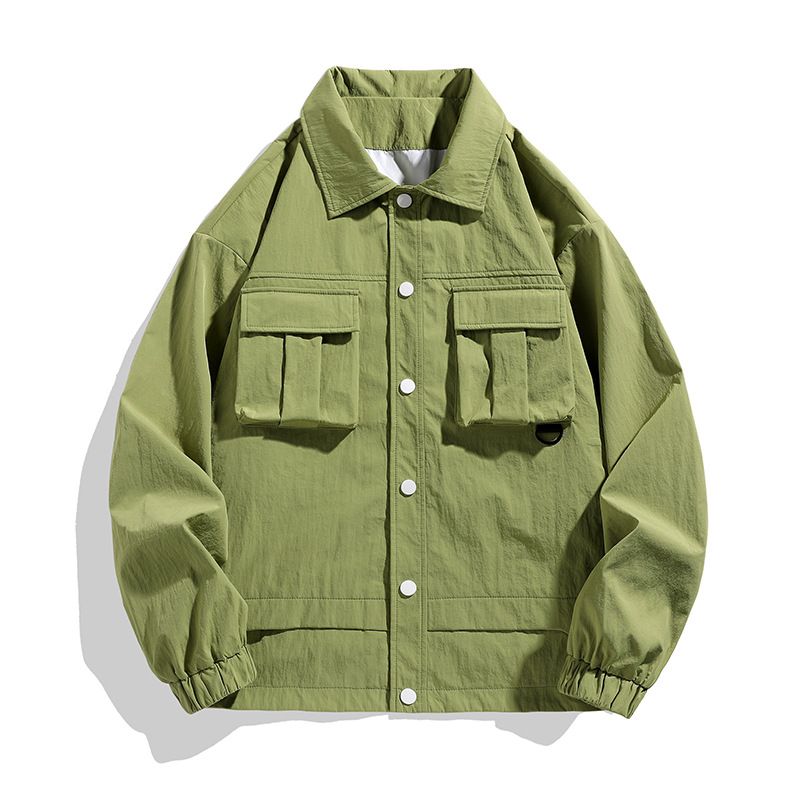 Crepe Custom Label Zip up Jacket with Stand up Collar Men Sports Jacket Waterproof Jacket Fashionable W/R Nylon Unisex Coats