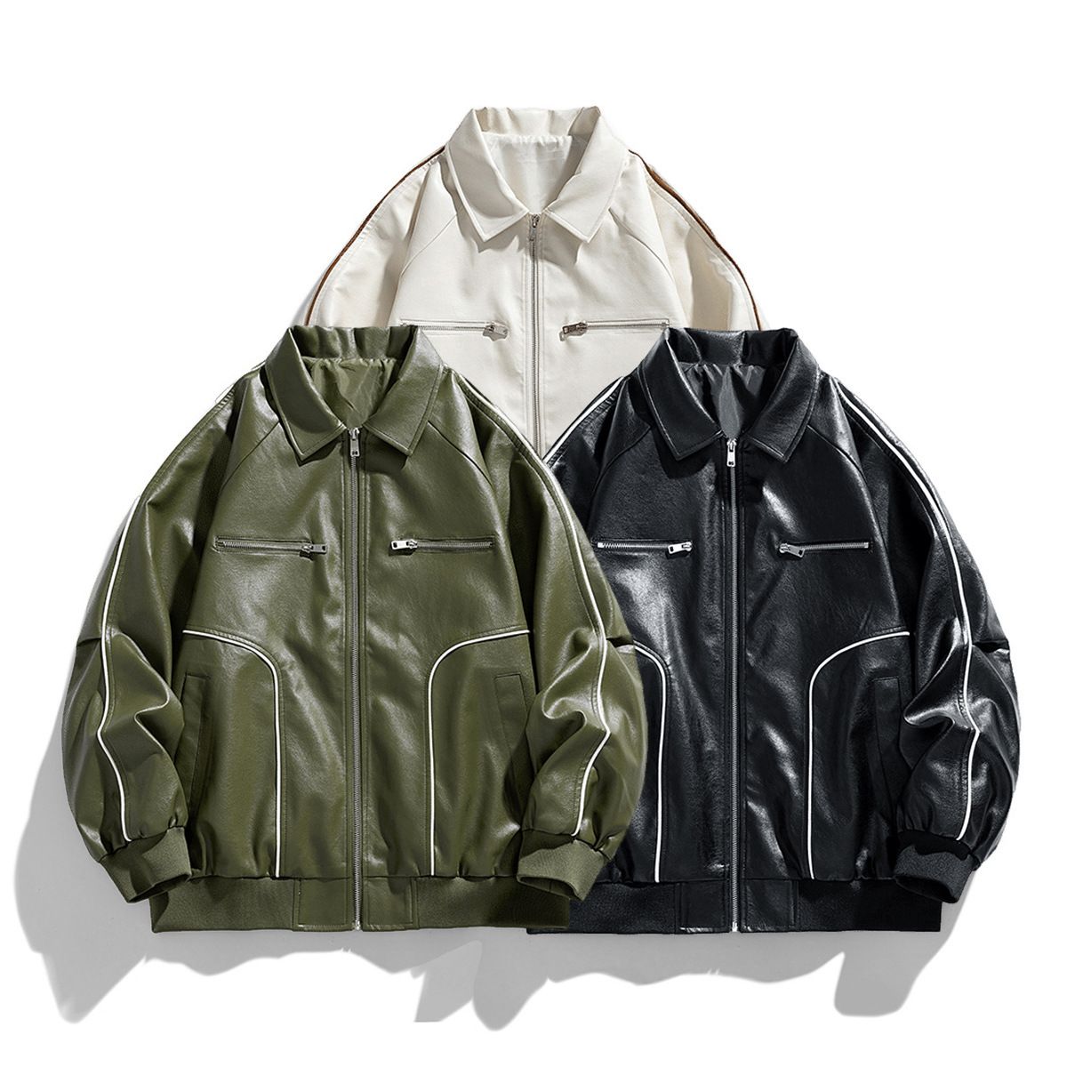 Factory Custom Factory wholesale New arrival unisex high quality bomber leather breathable wholesale leather fashion jacket Coats