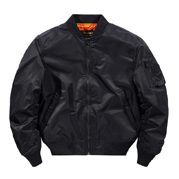 Wholesale Custom Winter Windbreaker Men Plus Size Jackets Plain Satin Bomber Men's Jackets Coats