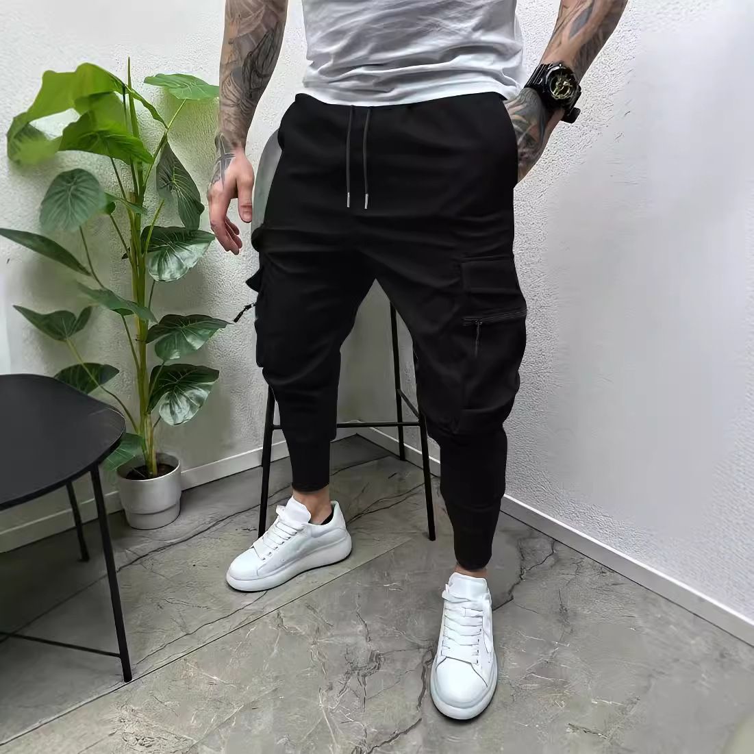 Wholesale Custom High Quality Cotton Casual Men's Drop Crotch Hip Hop Harem Jogger Pants Casual