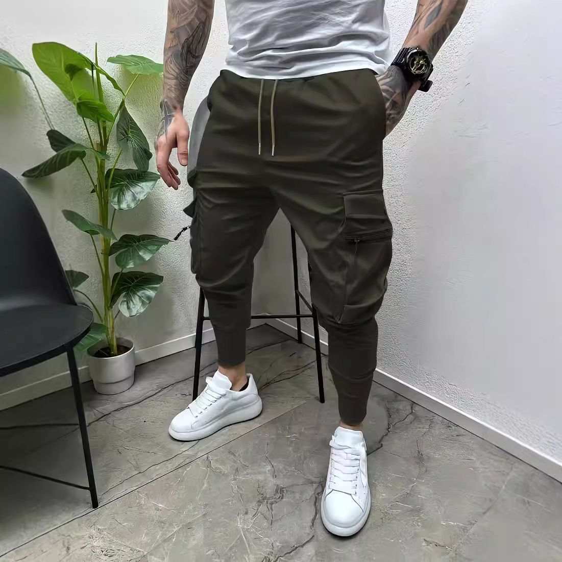 Wholesale Custom High Quality Cotton Casual Men's Drop Crotch Hip Hop Harem Jogger Pants Casual
