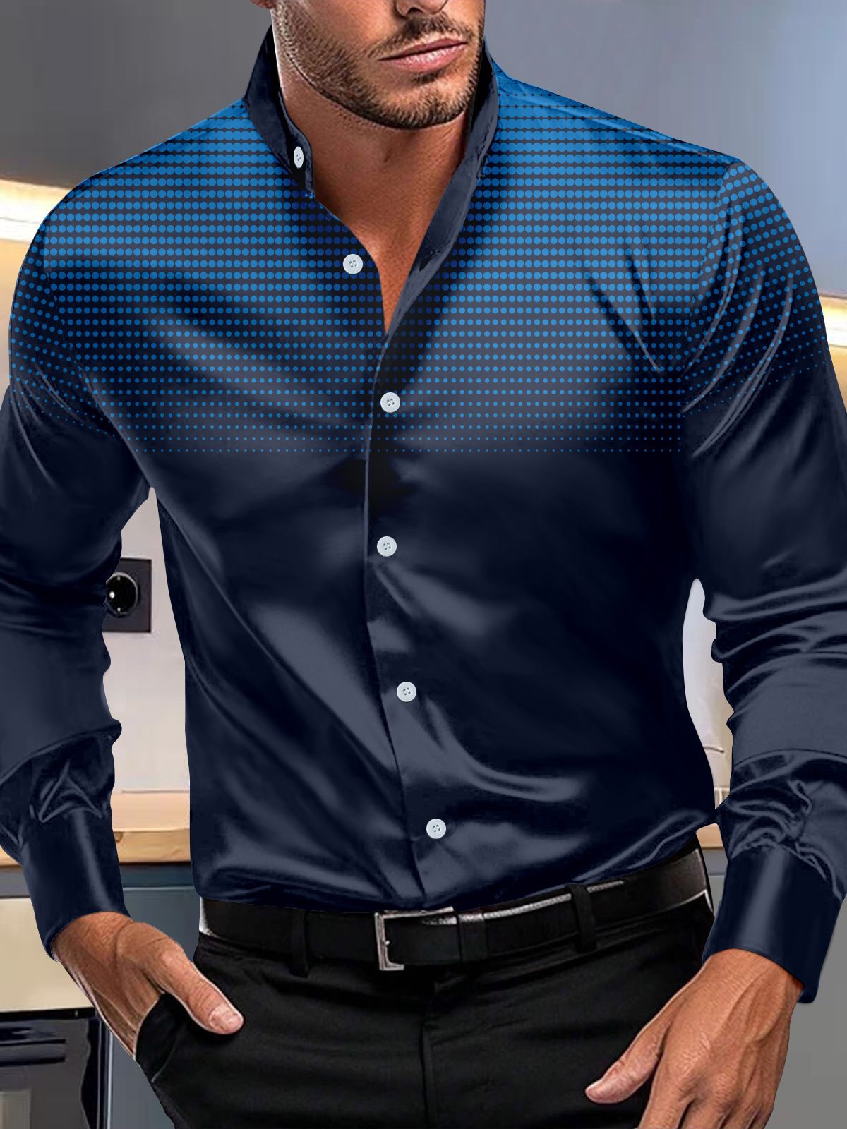 Luxury Plain Silk Mens Dress Shirts Long Sleeve Pure Purple Red Solid Suit Shirt Casual Formal for Wedding Business Shirts