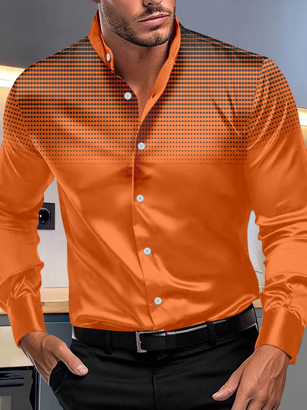 Luxury Plain Silk Mens Dress Shirts Long Sleeve Pure Purple Red Solid Suit Shirt Casual Formal for Wedding Business Shirts