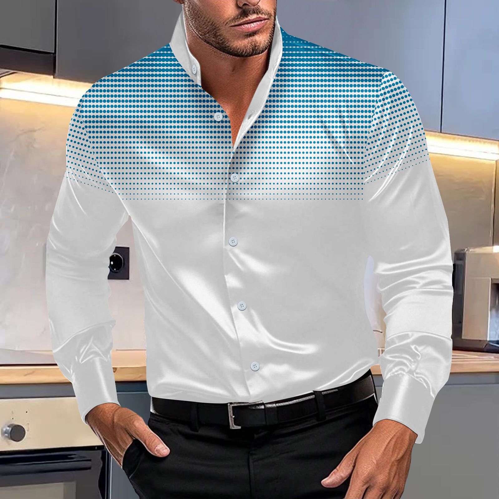 Luxury Plain Silk Mens Dress Shirts Long Sleeve Pure Purple Red Solid Suit Shirt Casual Formal for Wedding Business Shirts