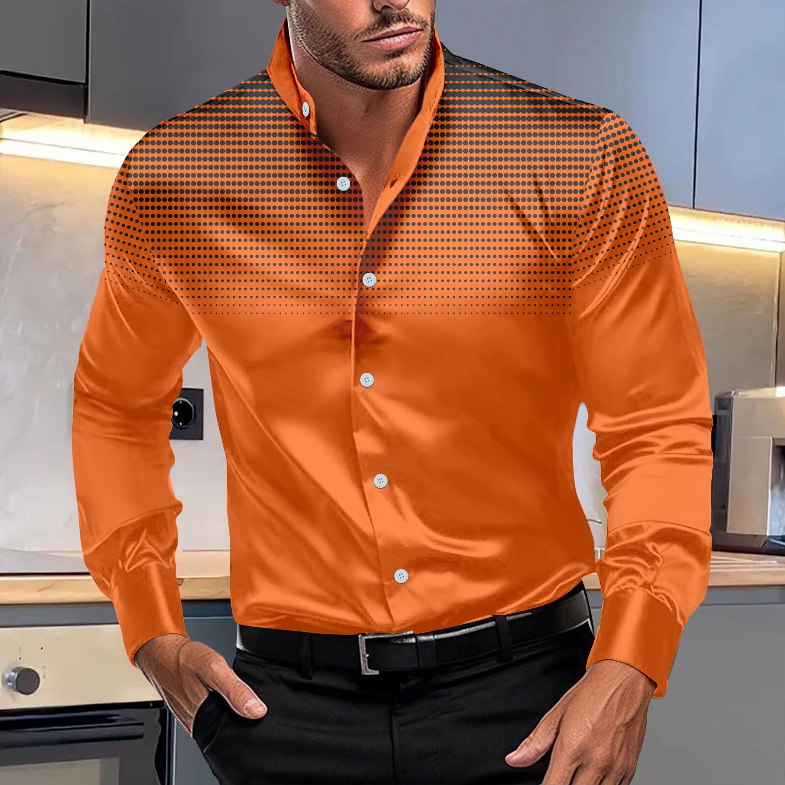 Luxury Plain Silk Mens Dress Shirts Long Sleeve Pure Purple Red Solid Suit Shirt Casual Formal for Wedding Business Shirts