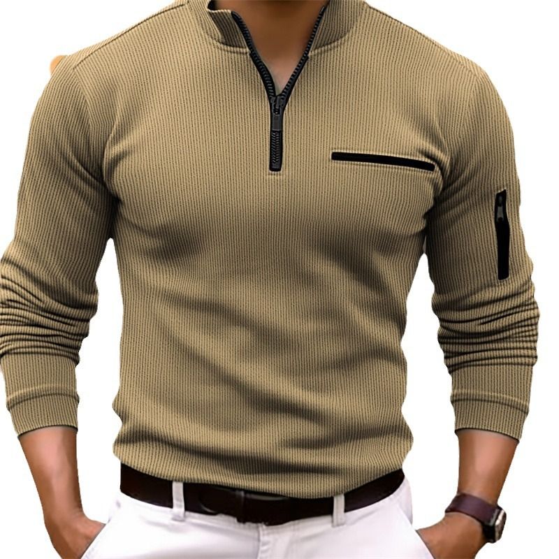 Men Fashion Long Sleeve Zipper Polo Shirt Spring Autumn New 3D Digital Print Sport Tops Polo Shirt For Men  Shirts