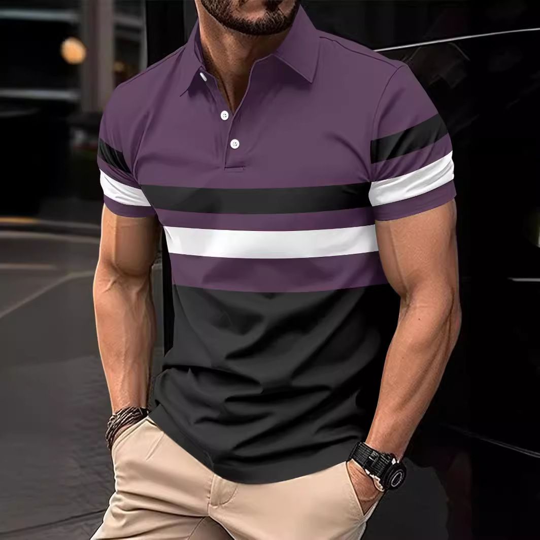 High Quality Short Sleeve Men's Polo Shirts Wholesale Casual Golf Polo Shirt Stripe Polo Shirts For Men  T-Shirts