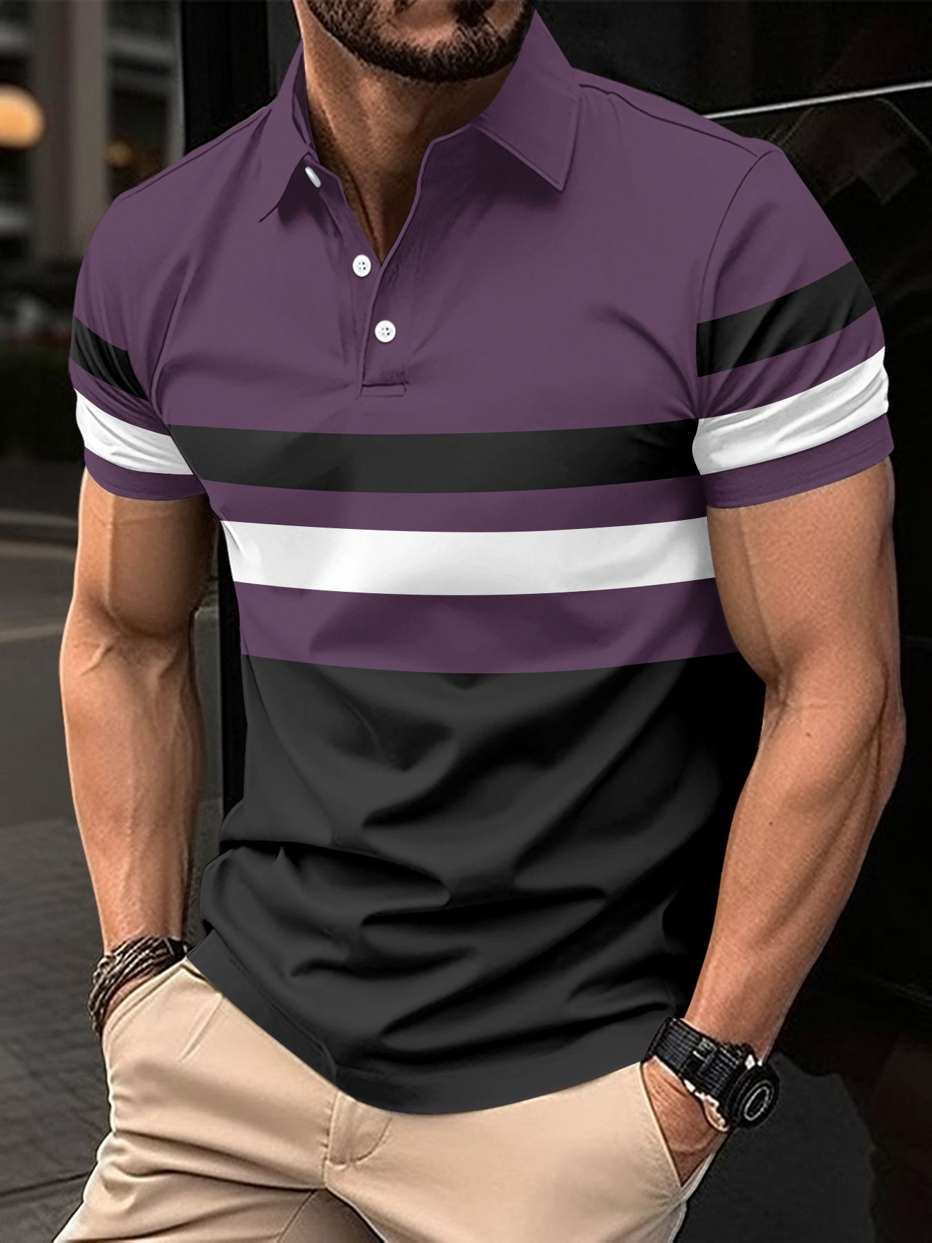 High Quality Short Sleeve Men's Polo Shirts Wholesale Casual Golf Polo Shirt Stripe Polo Shirts For Men  T-Shirts