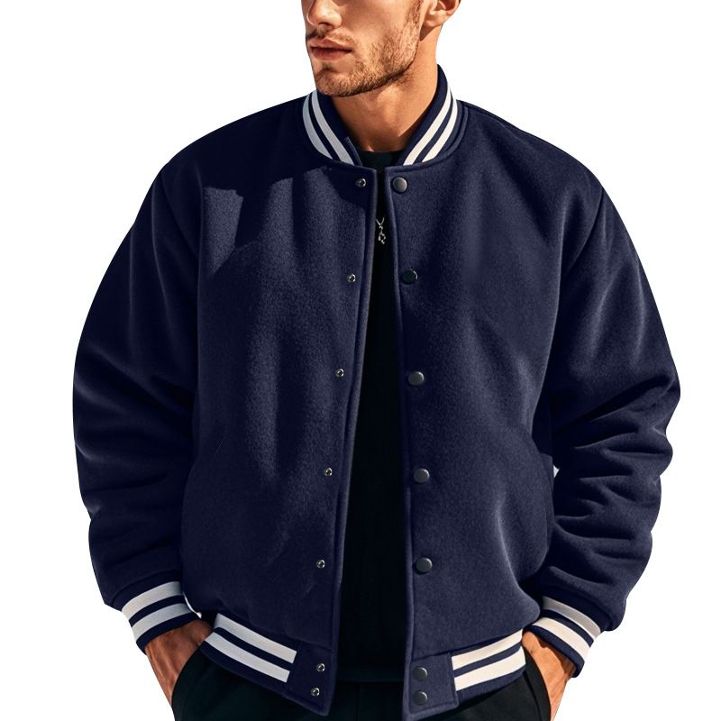 High Quality Custom Blank Baseball Buttons Bomber Jacket Long Sleeve Men's Varsity Jacket Coats