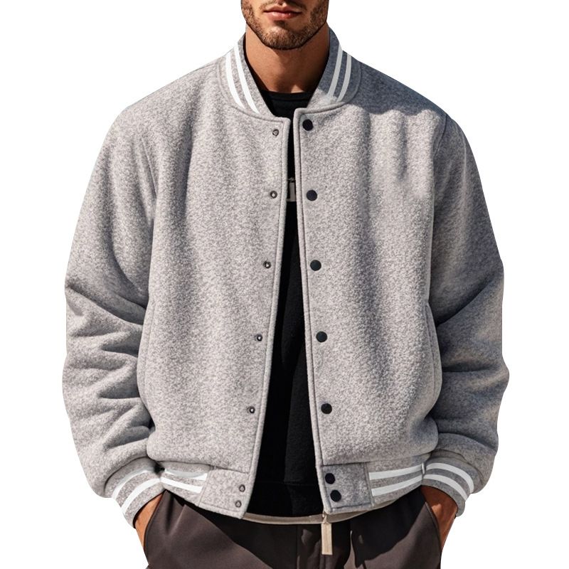 High Quality Custom Blank Baseball Buttons Bomber Jacket Long Sleeve Men's Varsity Jacket Coats