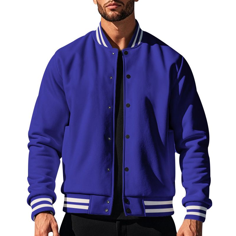 High Quality Custom Blank Baseball Buttons Bomber Jacket Long Sleeve Men's Varsity Jacket Coats