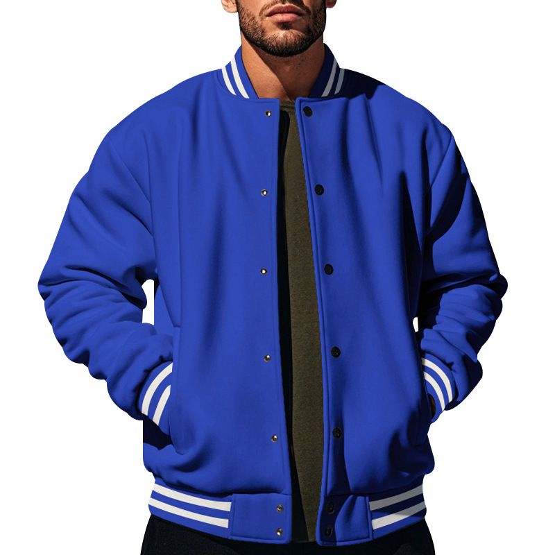 High Quality Custom Blank Baseball Buttons Bomber Jacket Long Sleeve Men's Varsity Jacket Coats