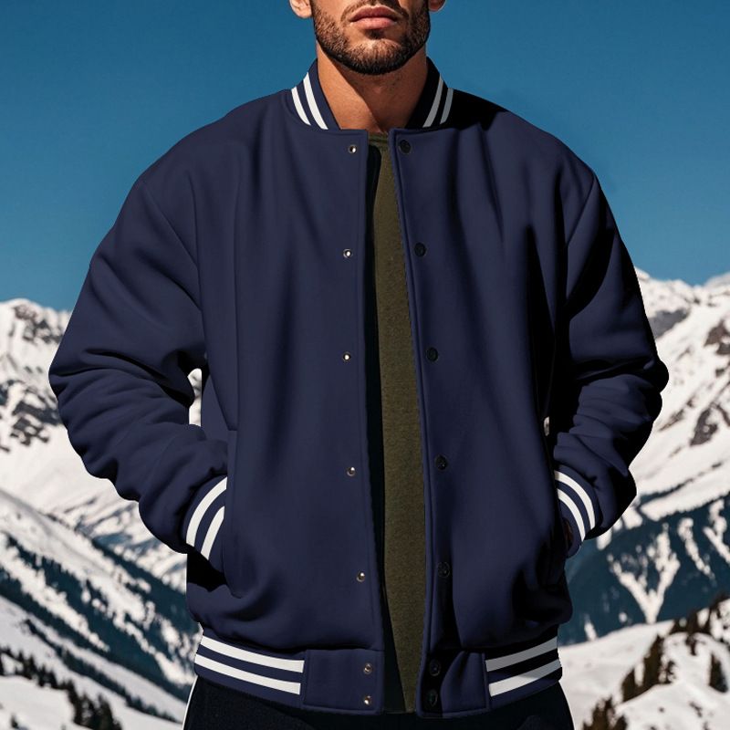 High Quality Custom Blank Baseball Buttons Bomber Jacket Long Sleeve Men's Varsity Jacket Coats