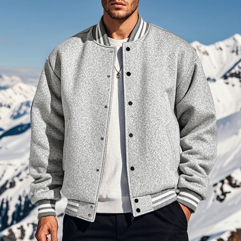 High Quality Custom Blank Baseball Buttons Bomber Jacket Long Sleeve Men's Varsity Jacket Coats