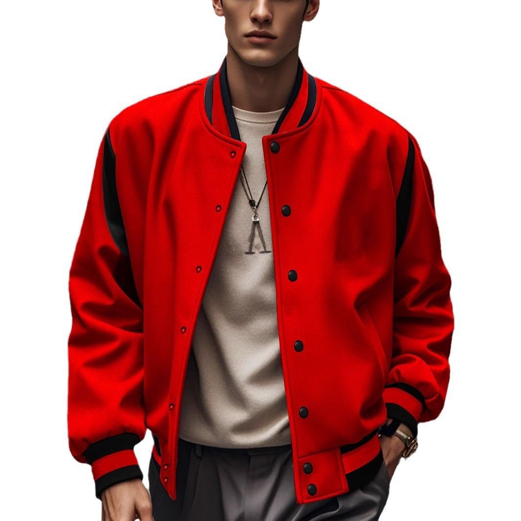 New Loose Youth Jacket Clothes College Style Baseball Jersey Top Coat Men's Custom Wholesale  Coats