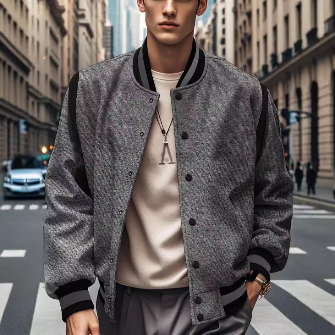 New Loose Youth Jacket Clothes College Style Baseball Jersey Top Coat Men's Custom Wholesale  Coats