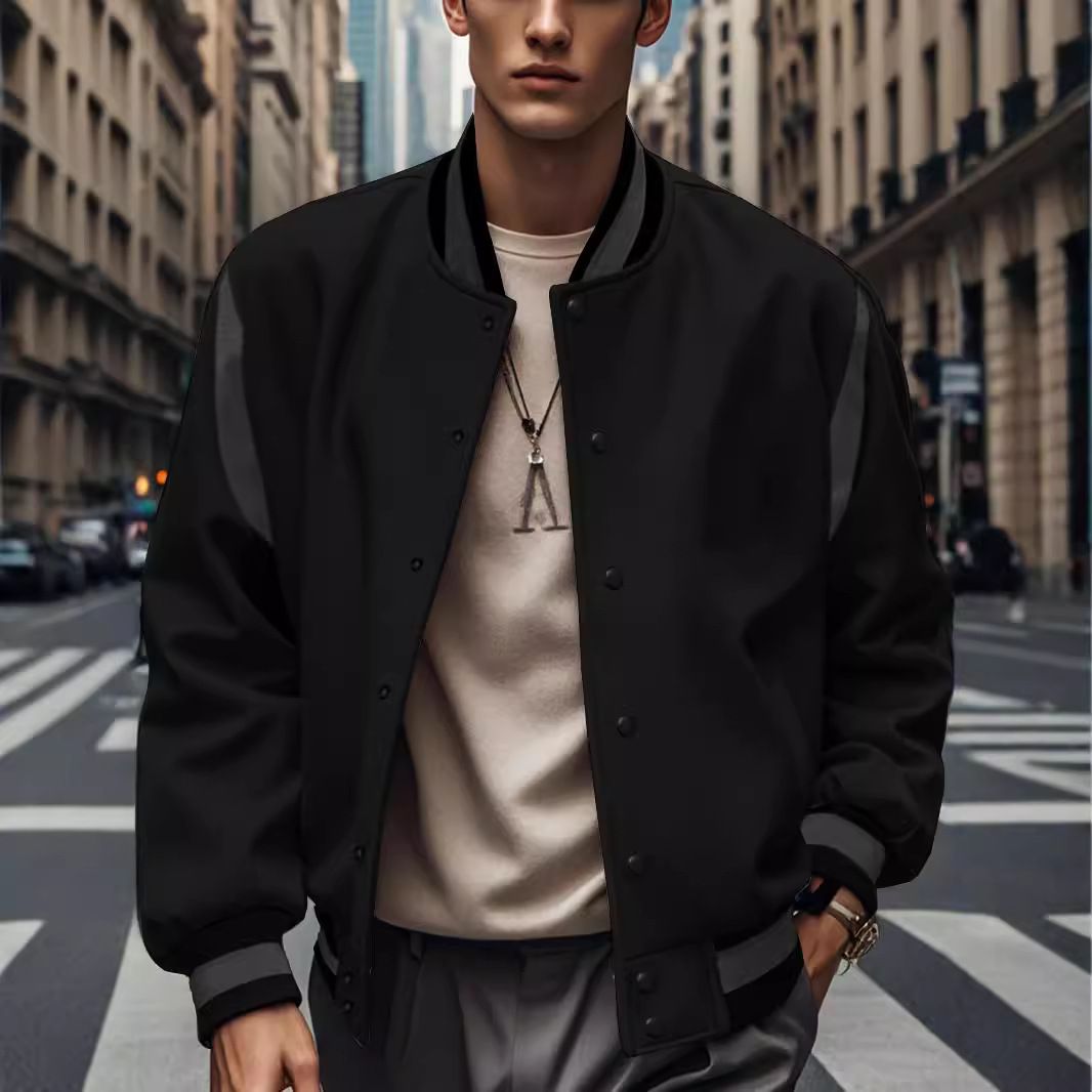 New Loose Youth Jacket Clothes College Style Baseball Jersey Top Coat Men's Custom Wholesale  Coats