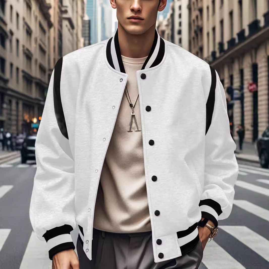 New Loose Youth Jacket Clothes College Style Baseball Jersey Top Coat Men's Custom Wholesale  Coats