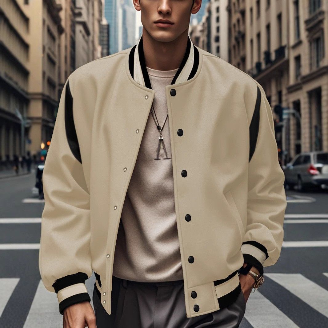 New Loose Youth Jacket Clothes College Style Baseball Jersey Top Coat Men's Custom Wholesale  Coats