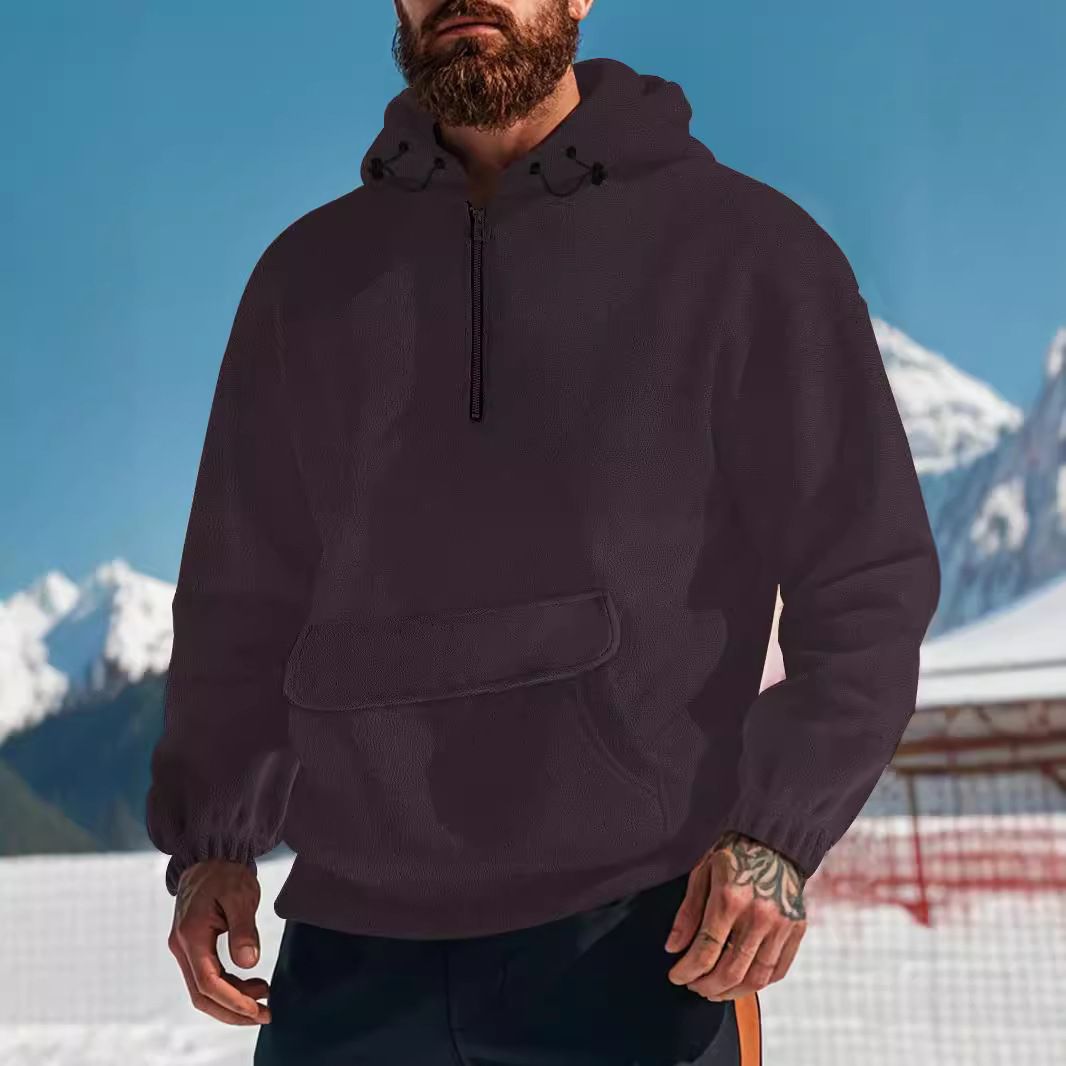 Wholesale Custom blank Men's 1/4 Zip Up Hoodie Custom Logo Puff Print Cardigans With Oversize 1/4 Zipper Hoodies Unisex Sweaters
