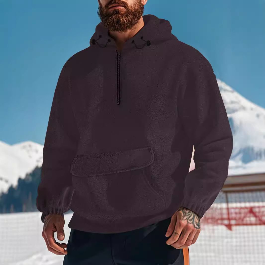 Wholesale Custom blank Men's 1/4 Zip Up Hoodie Custom Logo Puff Print Cardigans With Oversize 1/4 Zipper Hoodies Unisex Sweaters