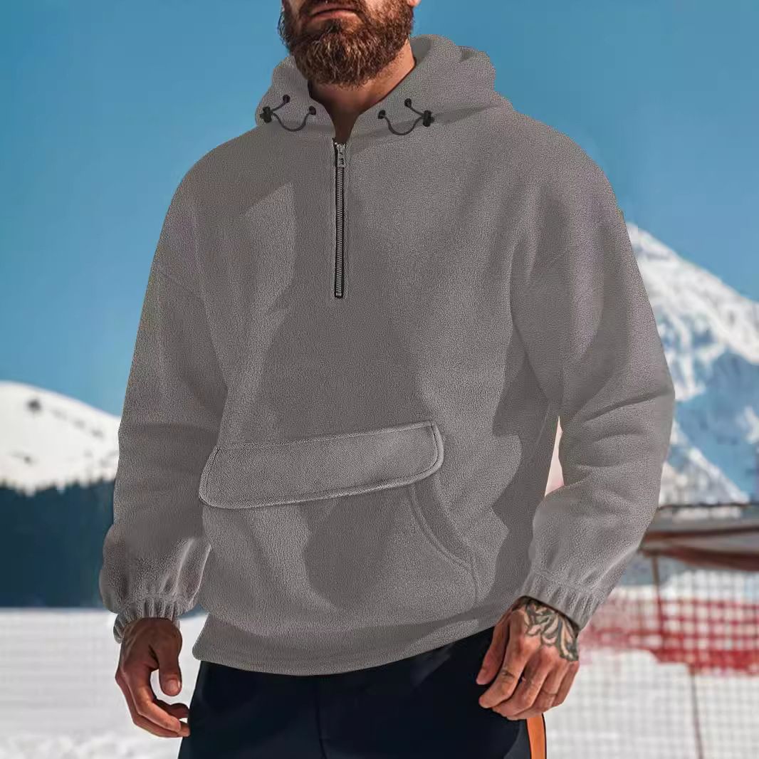 Wholesale Custom blank Men's 1/4 Zip Up Hoodie Custom Logo Puff Print Cardigans With Oversize 1/4 Zipper Hoodies Unisex Sweaters