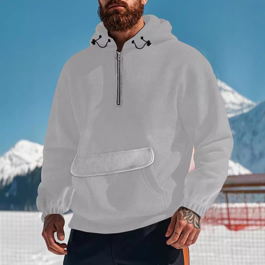 Wholesale Custom blank Men's 1/4 Zip Up Hoodie Custom Logo Puff Print Cardigans With Oversize 1/4 Zipper Hoodies Unisex Sweaters