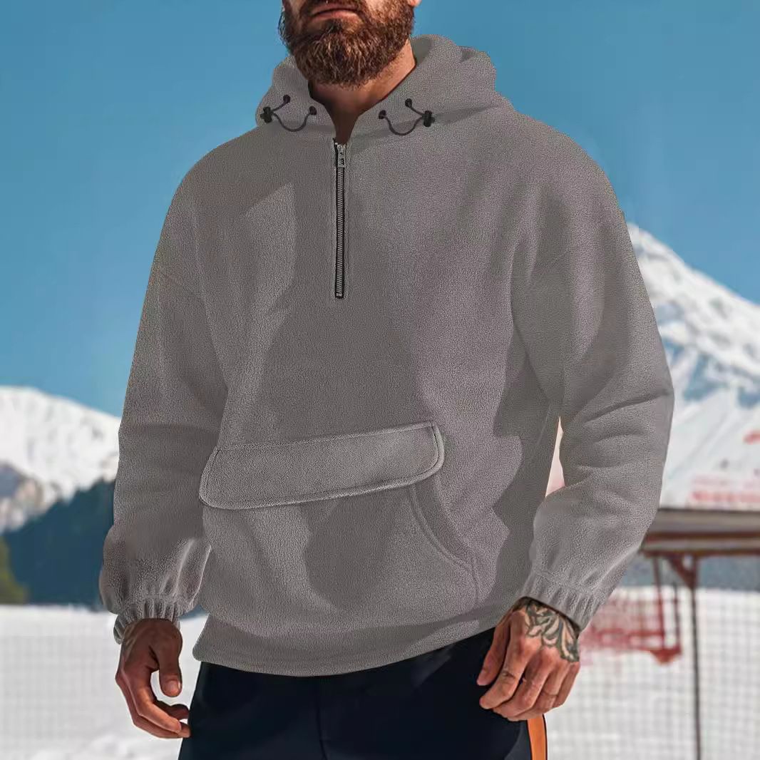 Wholesale Custom blank Men's 1/4 Zip Up Hoodie Custom Logo Puff Print Cardigans With Oversize 1/4 Zipper Hoodies Unisex Sweaters