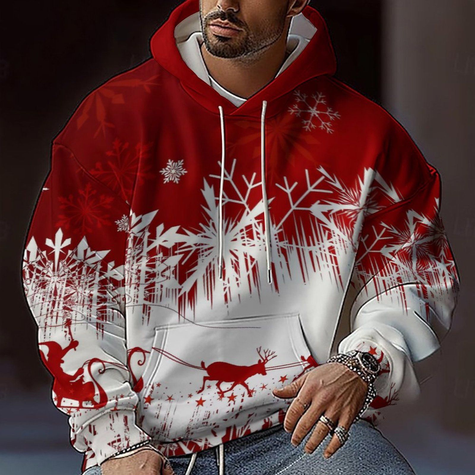 Manufacturer Custom Men's Hoodie Graffiti Phiz Graphic Fleece Fabric Long Sleeves Printed Logo Pullover Hoodies with Pocket  Two-Piece Outfits