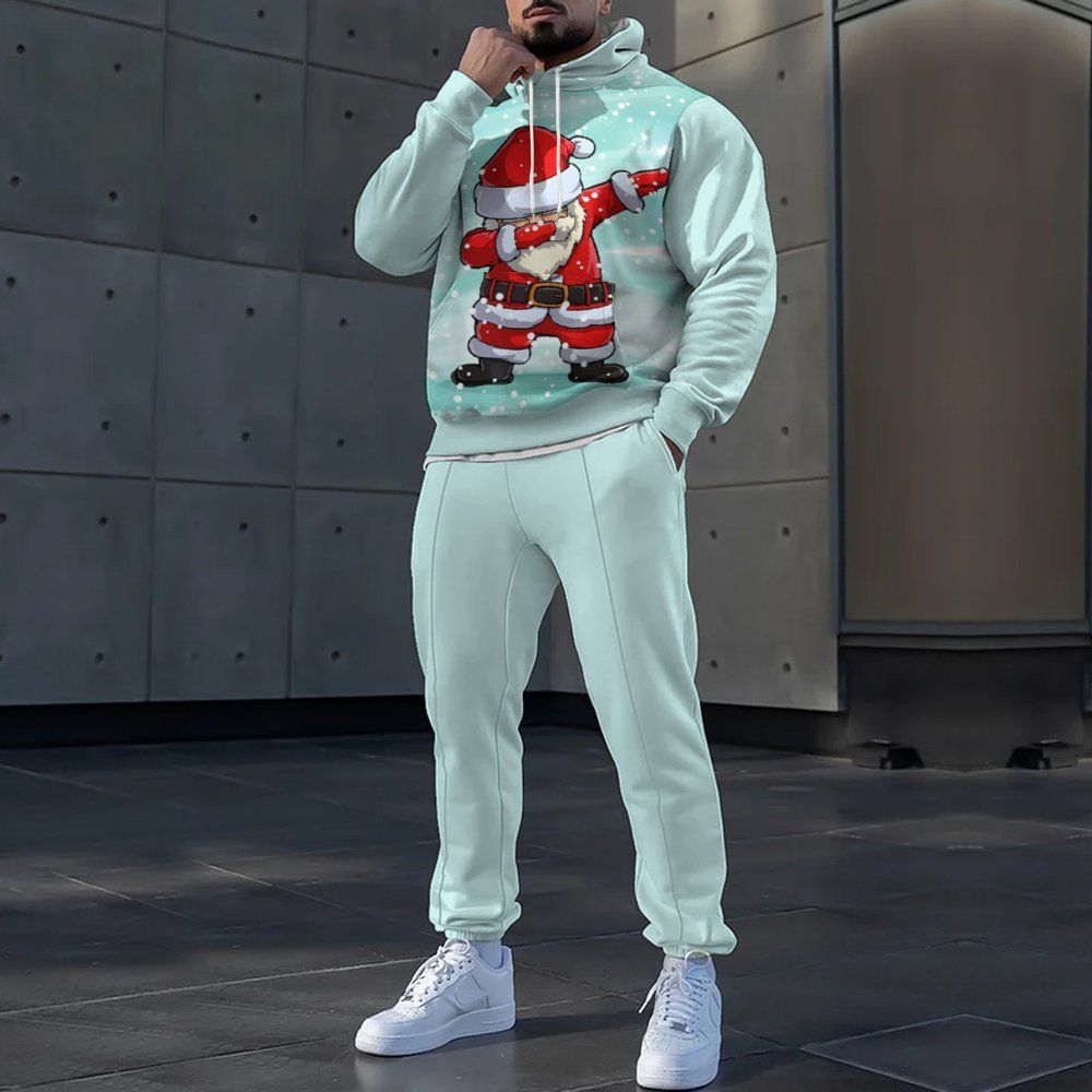 Manufacturer Custom Men's Hoodie Graffiti Phiz Graphic Fleece Fabric Long Sleeves Printed Logo Pullover Hoodies with Pocket  Two-Piece Outfits