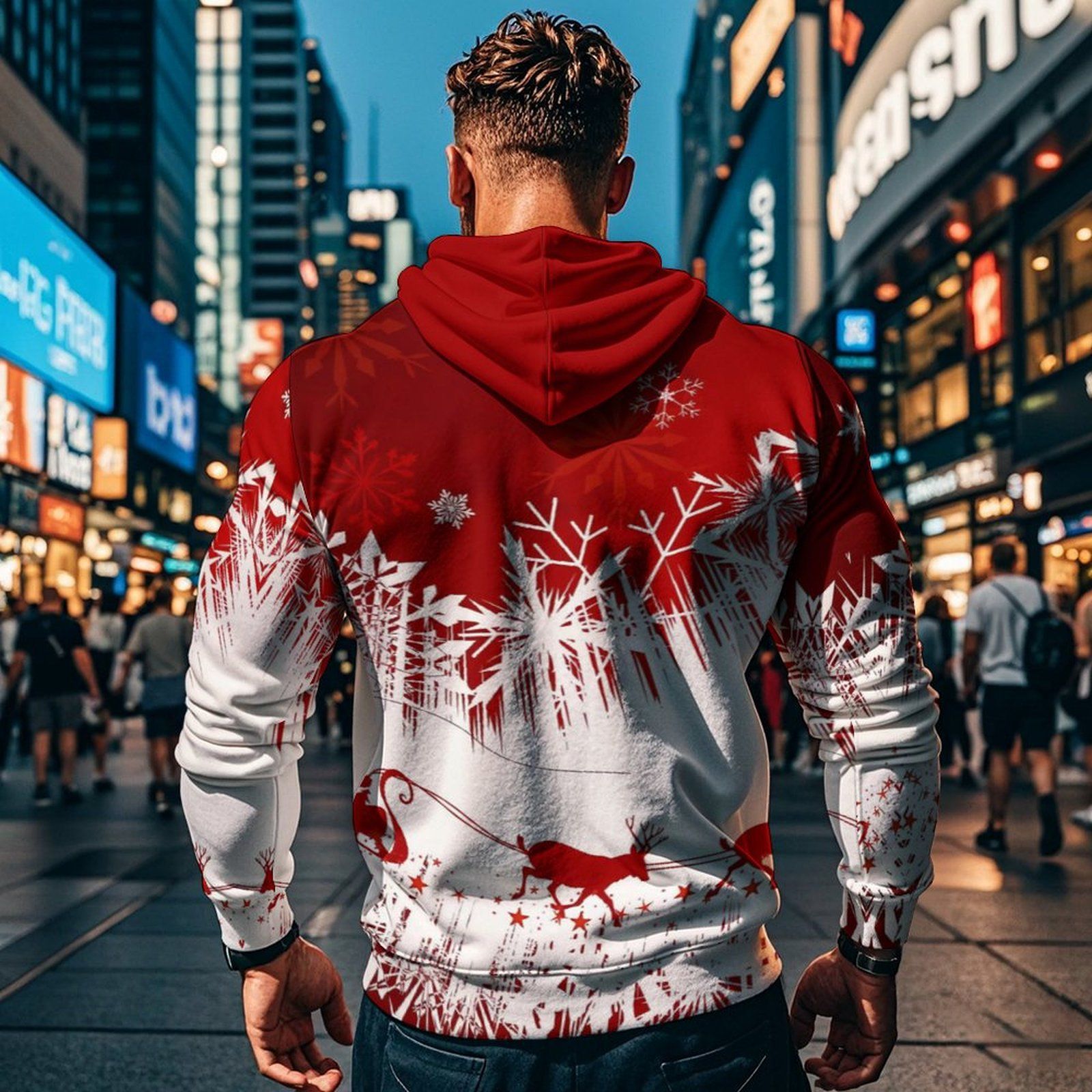 Manufacturer Custom Men's Hoodie Graffiti Phiz Graphic Fleece Fabric Long Sleeves Printed Logo Pullover Hoodies with Pocket  Two-Piece Outfits
