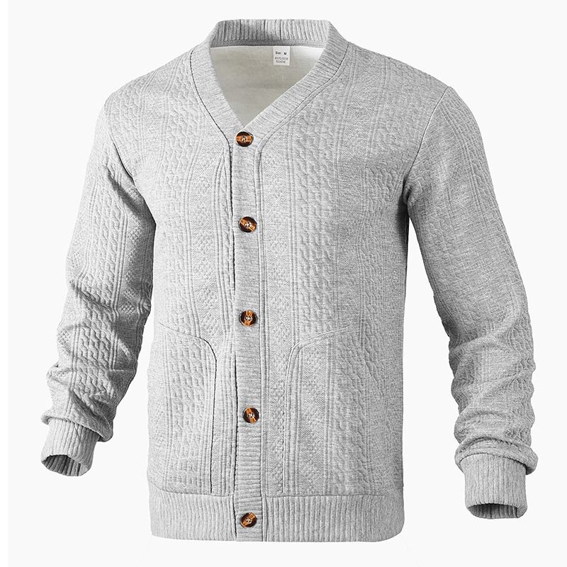 Custom Embroidery Men's Cardigan High Quality Cardigan Men's Sweater Blends Knitted with button Sweater Cardigan Coats