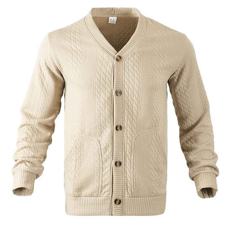 Custom Embroidery Men's Cardigan High Quality Cardigan Men's Sweater Blends Knitted with button Sweater Cardigan Coats