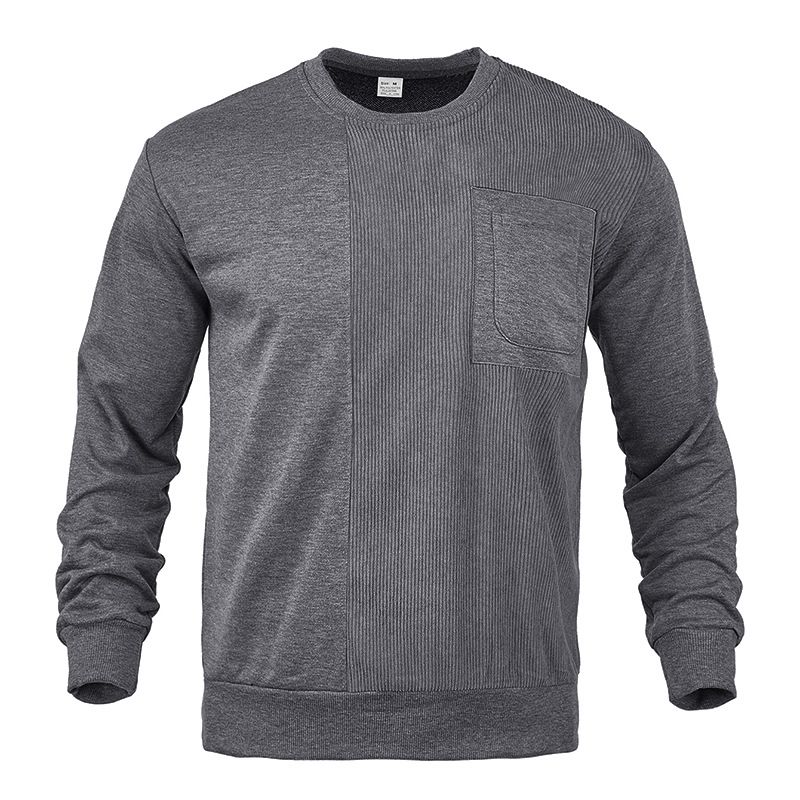 Men's Custom  2-Piece Corduroy Sportswear round Neck Long-Sleeved T-Shirt and Long Pants Casual Loose Sports Sweaters