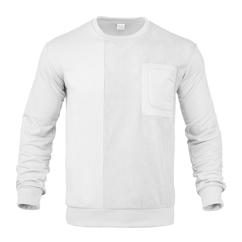 Men's Custom  2-Piece Corduroy Sportswear round Neck Long-Sleeved T-Shirt and Long Pants Casual Loose Sports Sweaters
