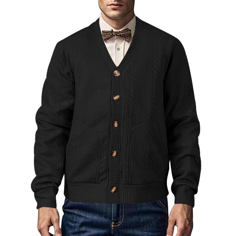 Custom Embroidery Men's Cardigan High Quality Cardigan Men's Sweater Blends Knitted with button Sweater Cardigan Coats