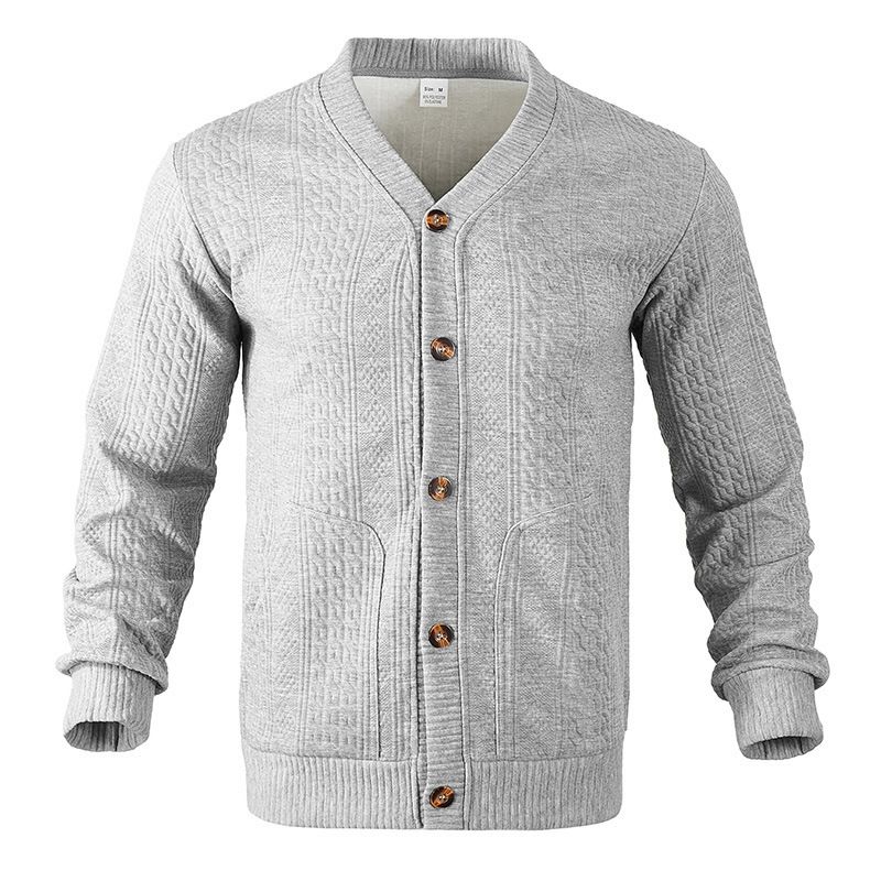 Custom Embroidery Men's Cardigan High Quality Cardigan Men's Sweater Blends Knitted with button Sweater Cardigan Coats