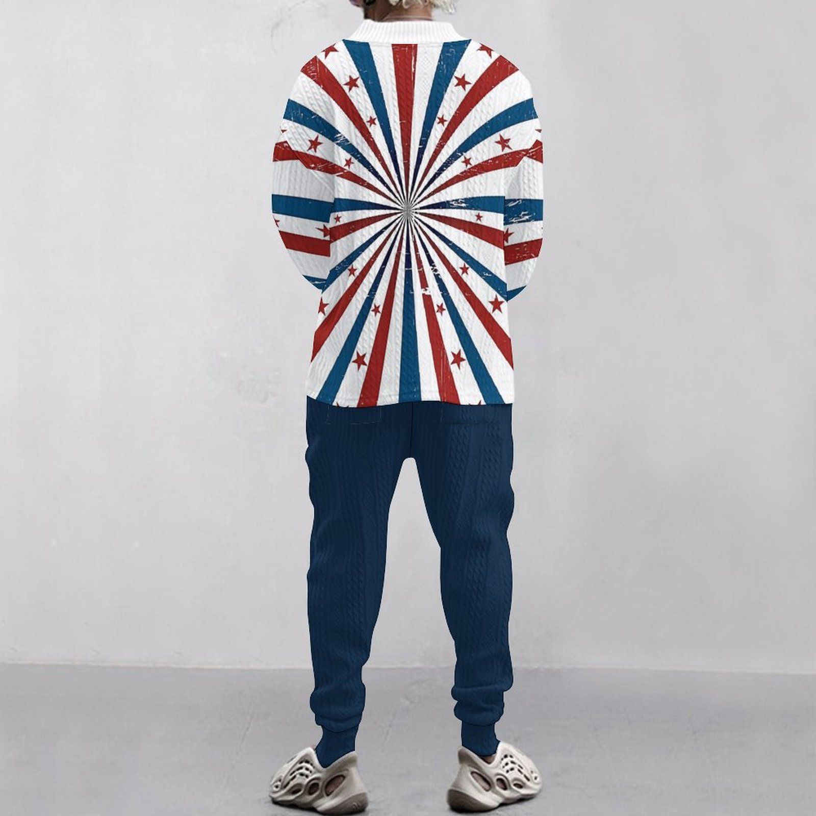 Men's Casual Style Spring Autumn Leisure Sports Suit High Quality Long Sleeve T-Shirt & Trousers with Fun Print Fashion Trend  Two-Piece Outfits