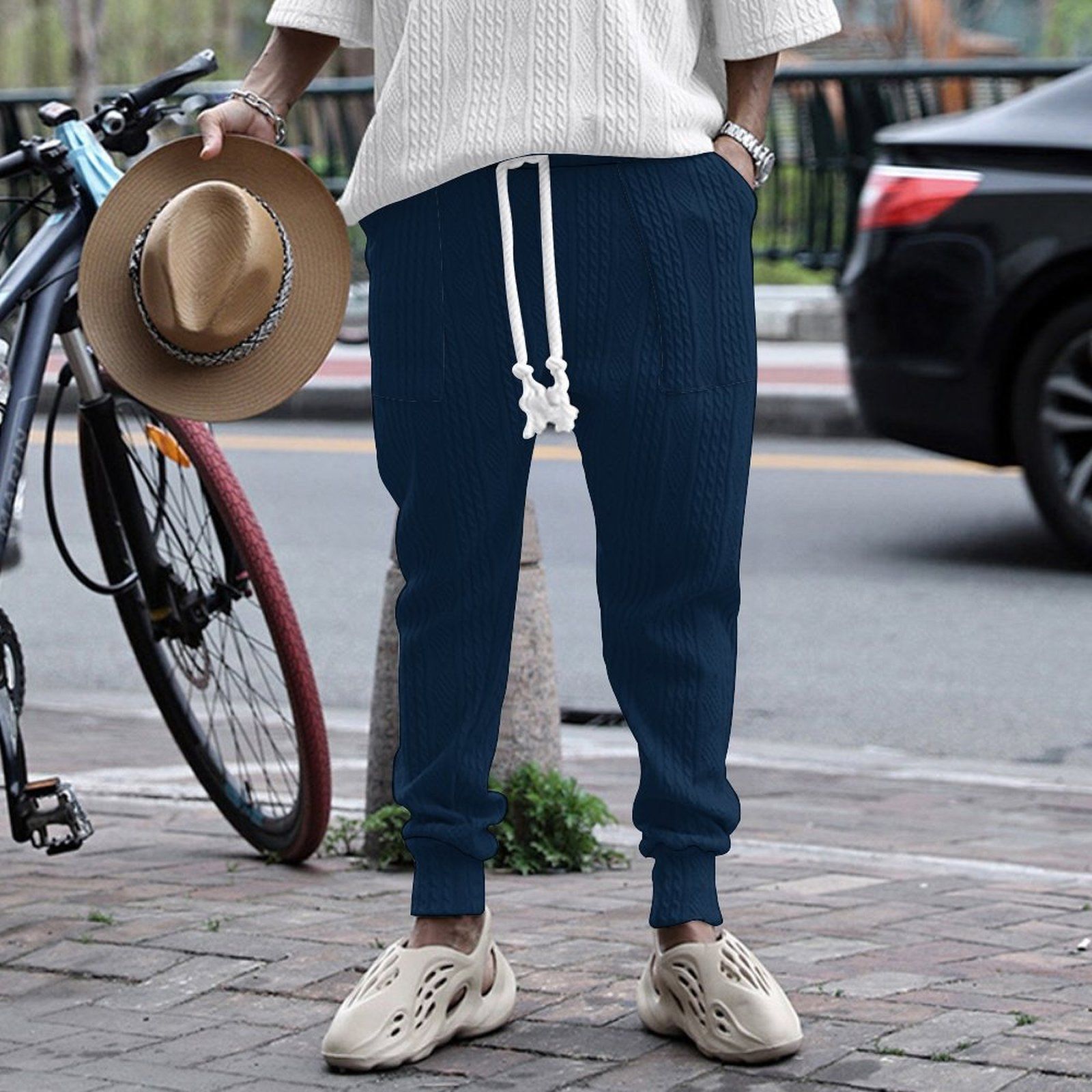 Men's Casual Style Spring Autumn Leisure Sports Suit High Quality Long Sleeve T-Shirt & Trousers with Fun Print Fashion Trend  Two-Piece Outfits