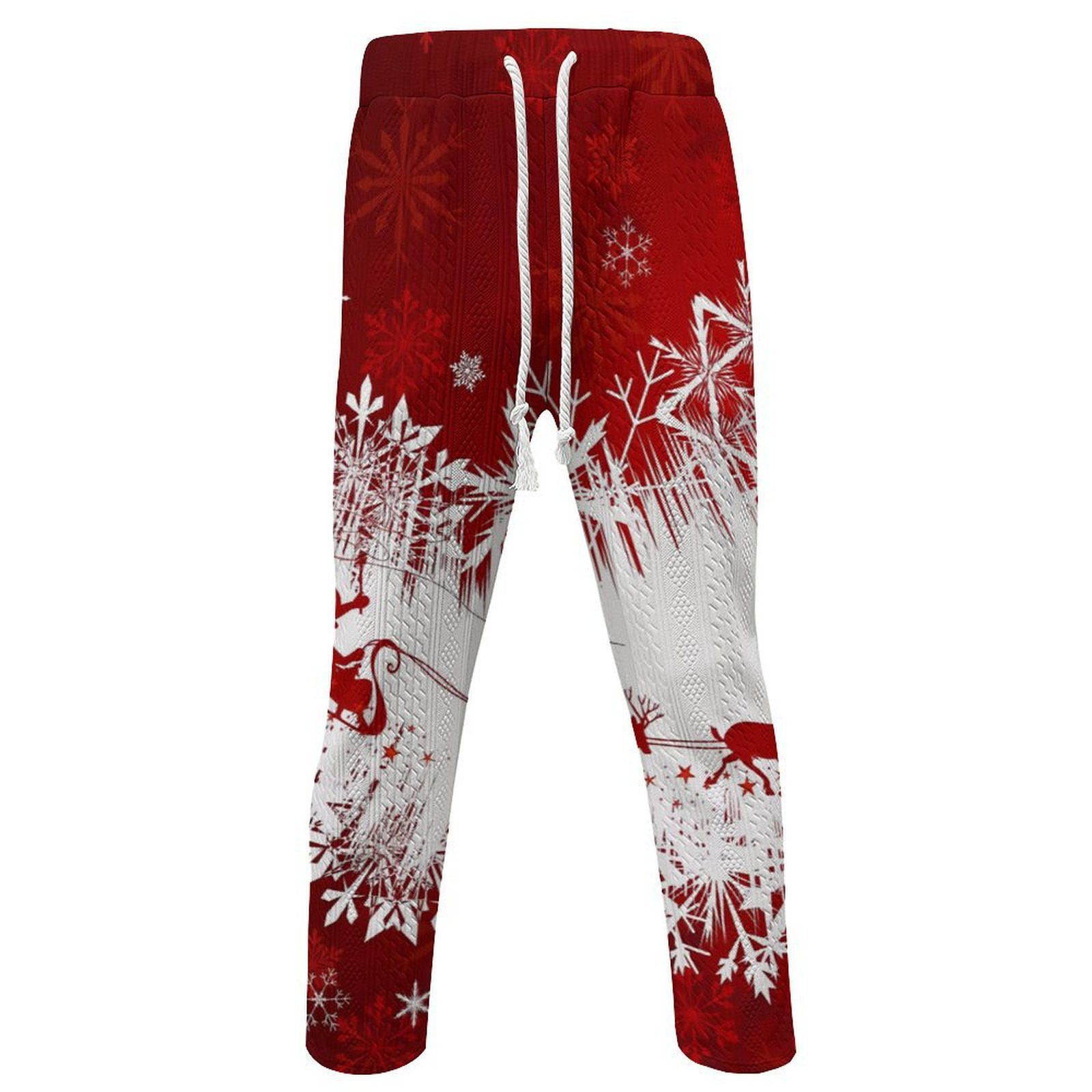 Custom Printing Pants for Christmas Day Ladies Casual Pant with Drawstring Waist Pant for Female Wholesale Supply- Casual
