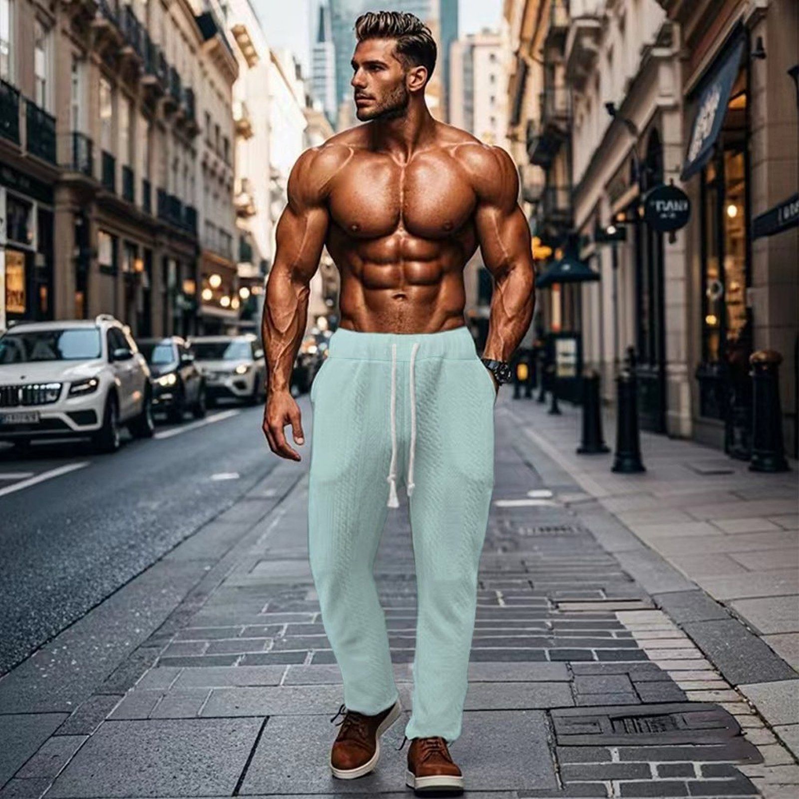 Custom Printing Pants for Christmas Day Ladies Casual Pant with Drawstring Waist Pant for Female Wholesale Supply- Casual