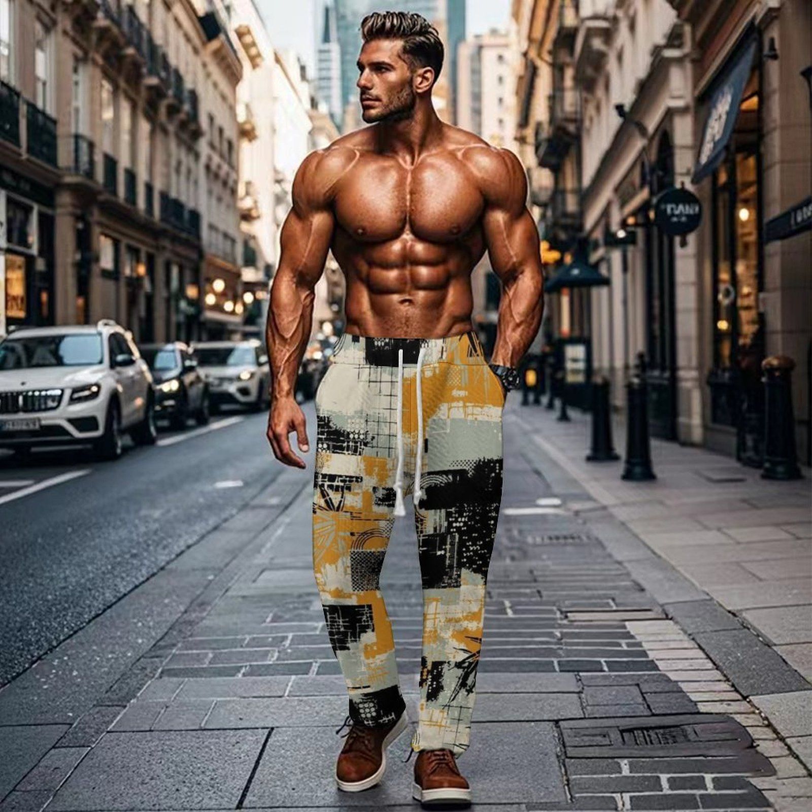 Custom Printing Pants for Christmas Day Ladies Casual Pant with Drawstring Waist Pant for Female Wholesale Supply- Casual