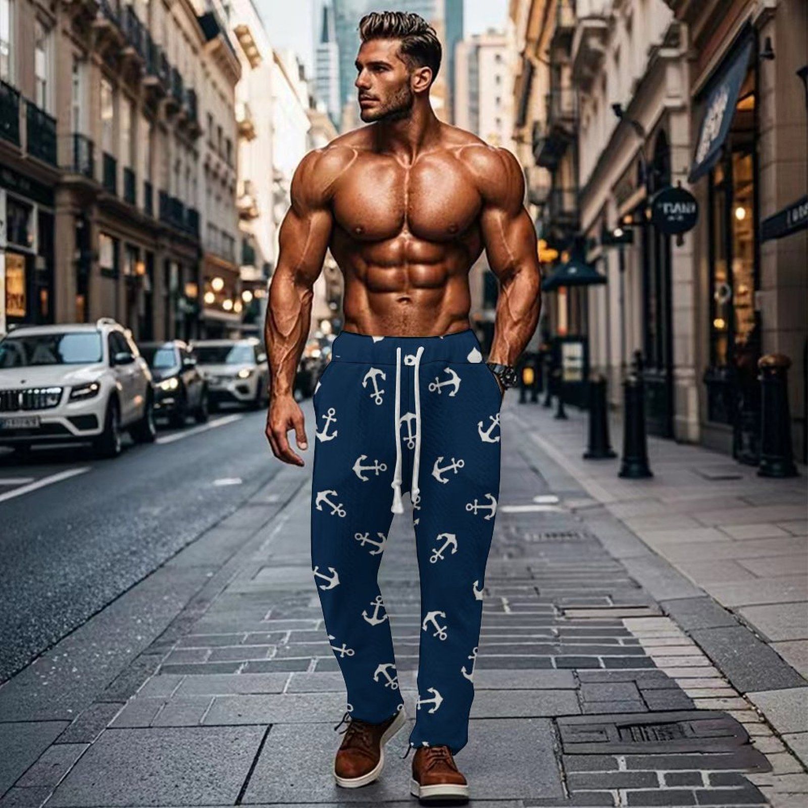 Custom Printing Pants for Christmas Day Ladies Casual Pant with Drawstring Waist Pant for Female Wholesale Supply- Casual