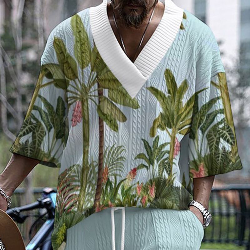 Summer Sale Hawaii Floral Shirt Tropical Shirts Short Sleeve Cotton Nutton Down Beach Shirts for Men T-Shirts