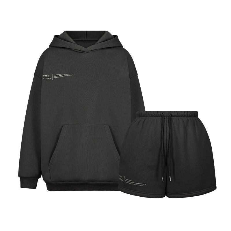 Fall Winter Sport Casual Training Jogging Wear Hoodie Set With Shorts Track Suit Jogger Set Outfit Track Suit Women 2 Piece Set Two-Piece Outfits