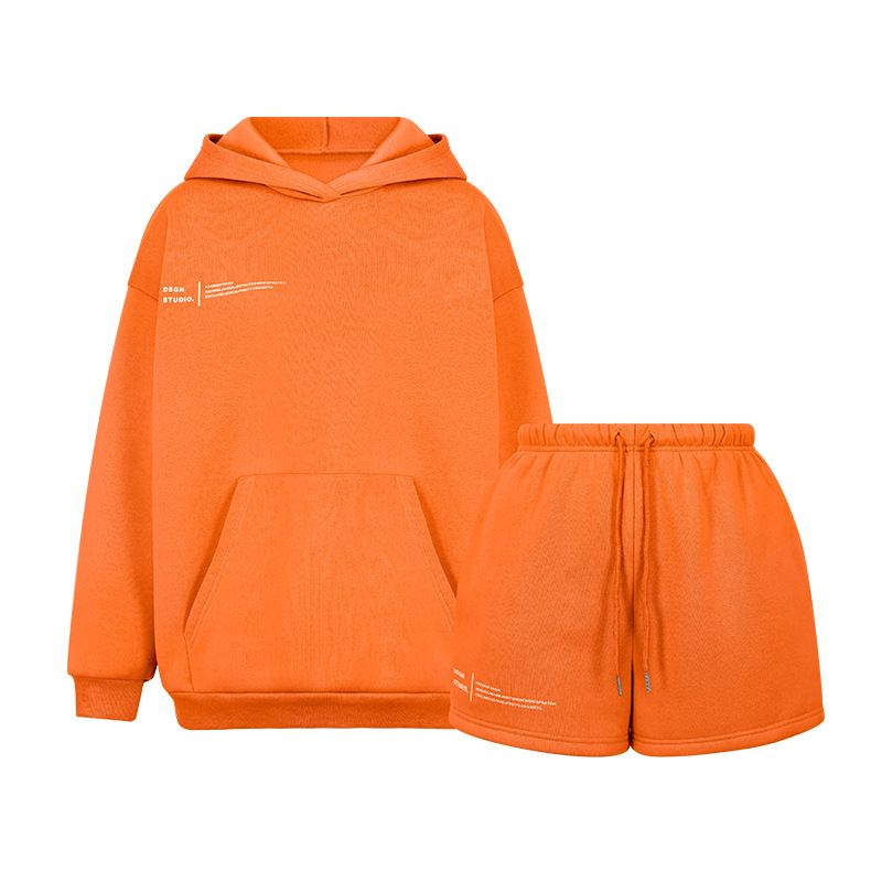 Fall Winter Sport Casual Training Jogging Wear Hoodie Set With Shorts Track Suit Jogger Set Outfit Track Suit Women 2 Piece Set Two-Piece Outfits