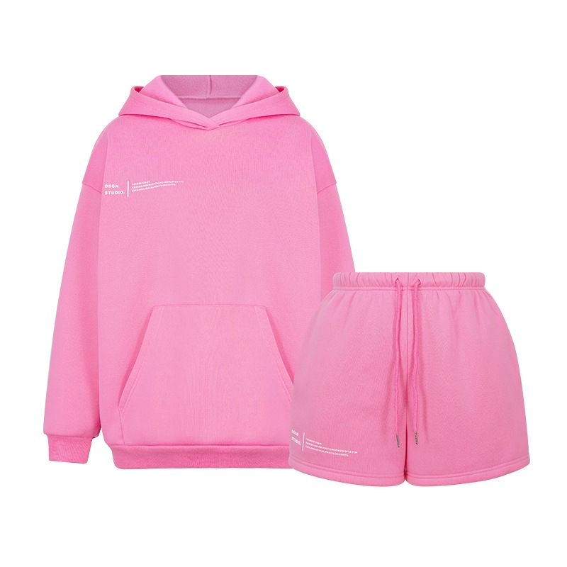 Fall Winter Sport Casual Training Jogging Wear Hoodie Set With Shorts Track Suit Jogger Set Outfit Track Suit Women 2 Piece Set Two-Piece Outfits