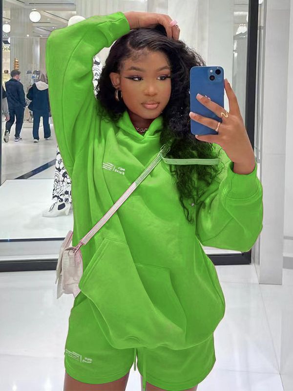Fall Winter Sport Casual Training Jogging Wear Hoodie Set With Shorts Track Suit Jogger Set Outfit Track Suit Women 2 Piece Set Two-Piece Outfits