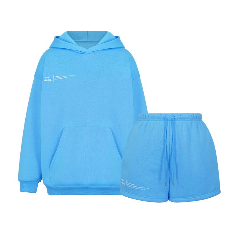 Fall Winter Sport Casual Training Jogging Wear Hoodie Set With Shorts Track Suit Jogger Set Outfit Track Suit Women 2 Piece Set Two-Piece Outfits